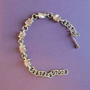 Bracelet silver toned with Amethyst stones